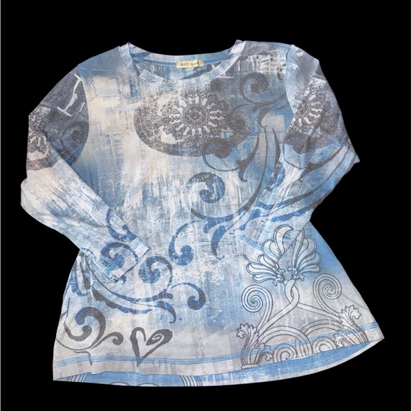 Tops - Xcit U.S.A Blue Quarter Sleeve